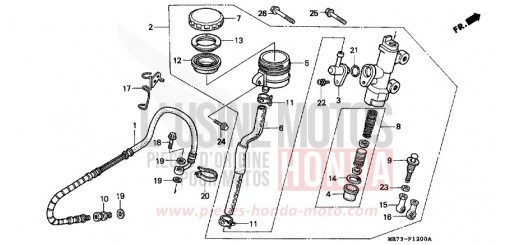 REAR BRAKE MASTER CYLINDER VFR750RK de 1989